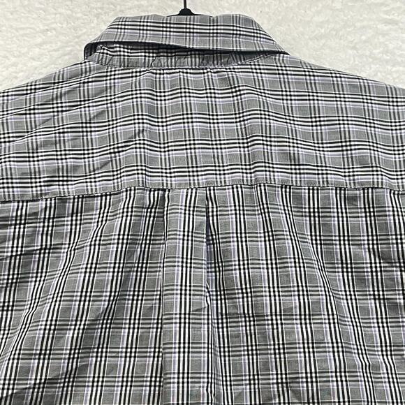 Peter Millar Shirt Mens 2XL Gray Plaid Crown Button Down Cotton Classic Pocket - Picture 5 of 8